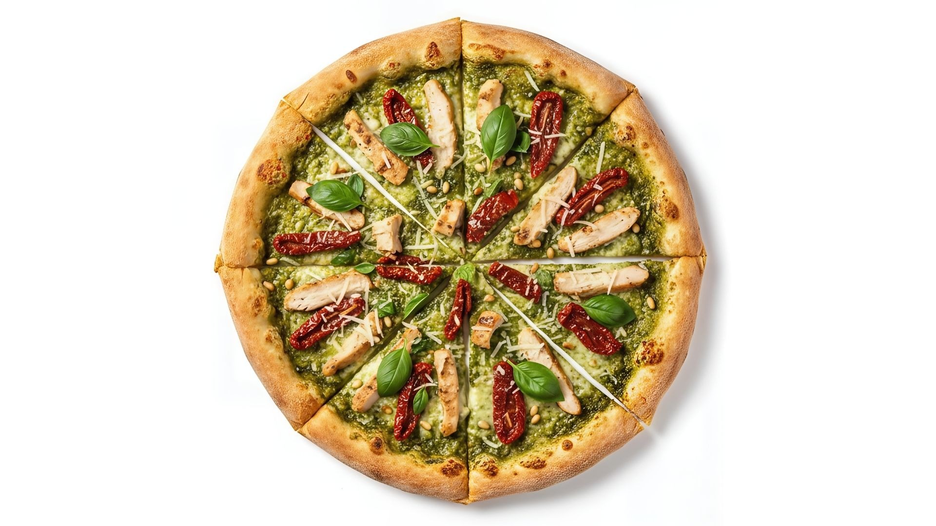 Pesto Soslu Tavuklu Pizza