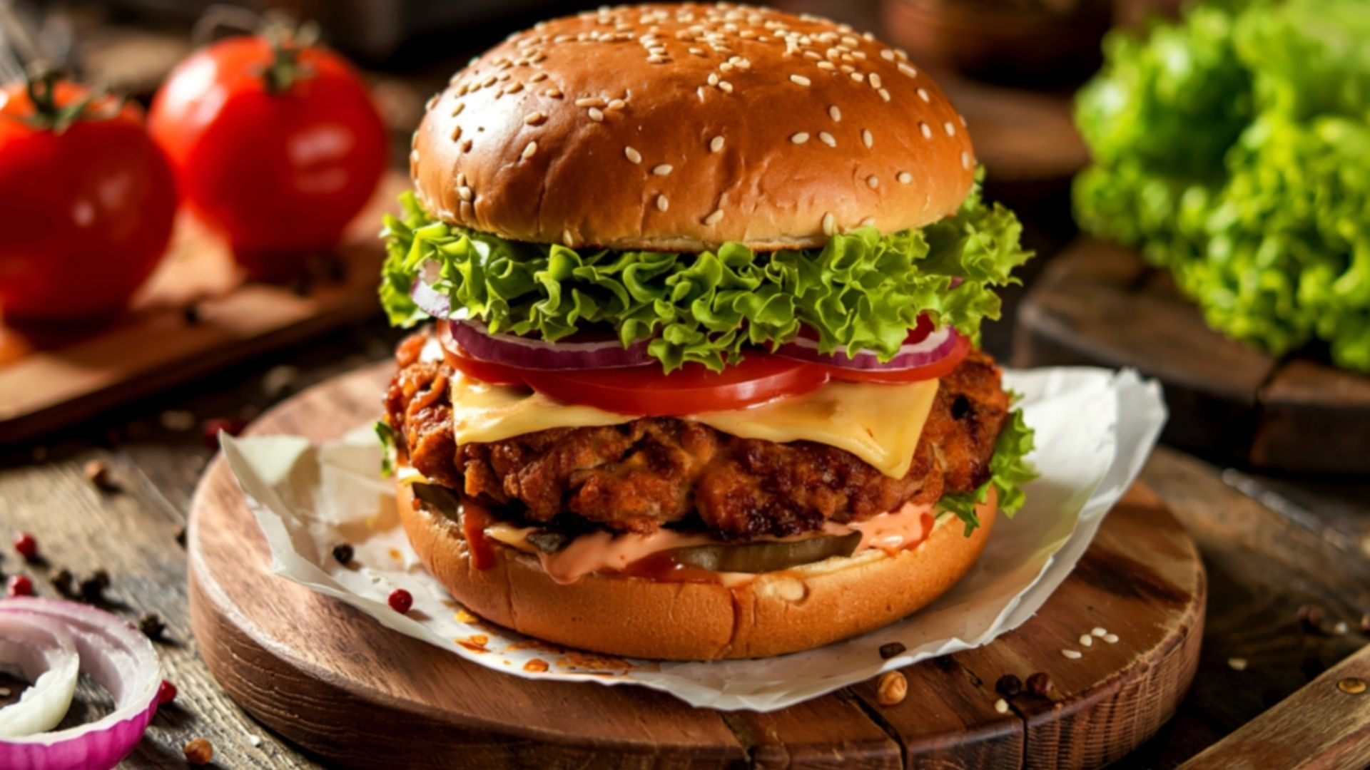 Acılı Tavuk Burger